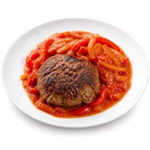Frikadelle mit Paprikasauce